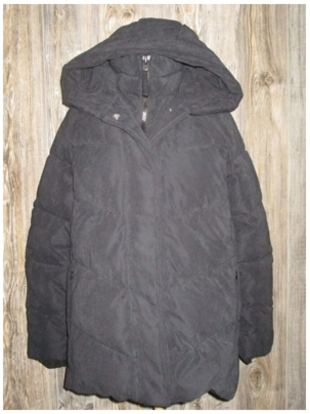 Abercrombie Fitch Ultra Black Puffer Jacket Hooded Wind Water Resistant Medium